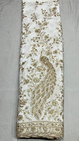 Heavy peacock sequence embroidery