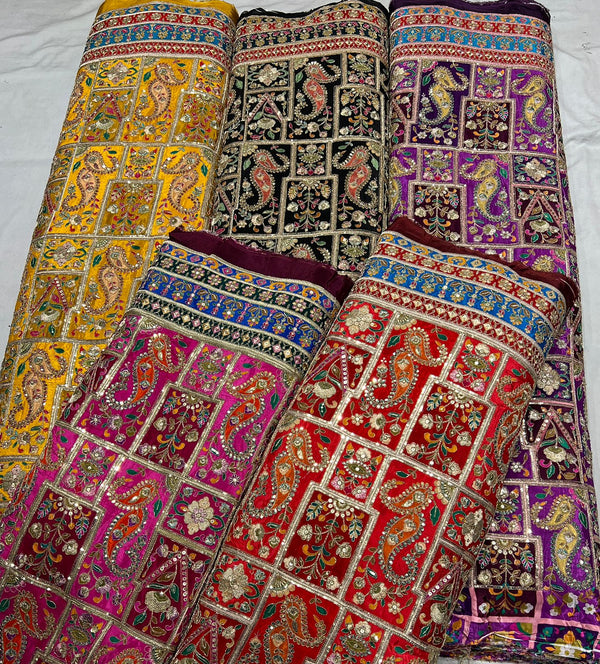 Crepe Position Print Embroidery