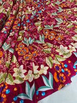 Crepe Position Print Embroidery