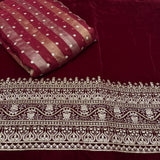 Pure Banarsi Zari Jaccord Booti Embroidery