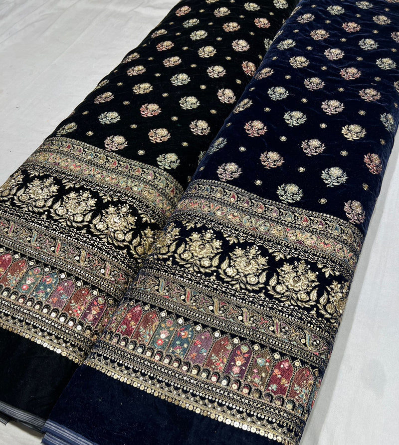 Kashmiri velvet multi embroidery