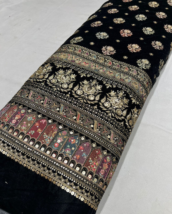 Kashmiri velvet multi embroidery