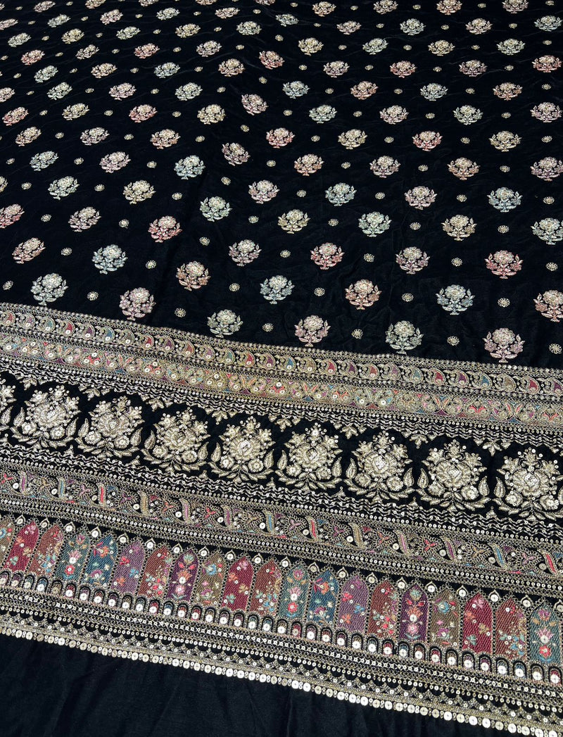 Kashmiri velvet multi embroidery