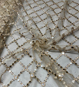 Net 9mm mirror embroidery work
