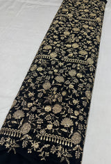 Georgette Tilla zari embroidery