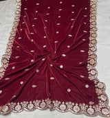 Velvet embroidery dupatta