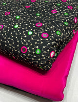 Georgett 44” embrioderies + Pure crepe color 44"