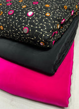 Georgett 44” embrioderies + Pure crepe color 44"