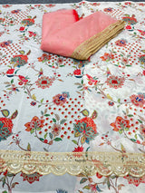 Satin Georgette Digital Print Embroidery