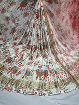 Satin Georgette Digital Print Embroidery