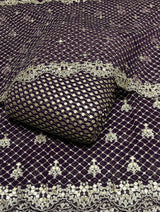 Pure Georgette 54 & 44 inches and Net 44 Embroidery Combinations