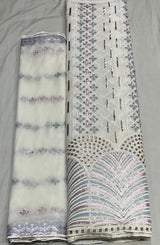 Pure Georgette 54 inches and Net 44 inches Embroidery Combinations
