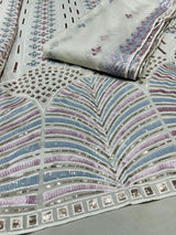 Pure Georgette 54 inches and Net 44 inches Embroidery Combinations