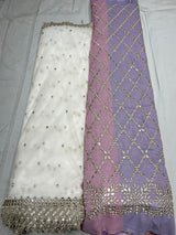 Georgette 54 inches and Net 44 inches Embroidery Combinations