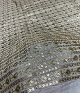 Pure  georgette Foil coading embroidery