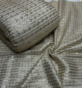 Pure  georgette Foil coading embroidery