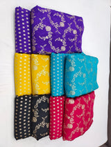 Pure zari crepe Jaccord fabric