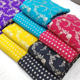 Pure zari crepe Jaccord fabric