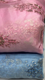 Pure orgenza embroidery shirt fabric