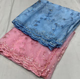 Pure orgenza embroidery shirt fabric