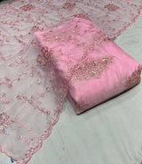 Pure orgenza embroidery shirt fabric
