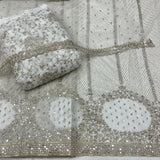 pure georgette lehnga embroidery fabric