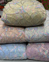 Multi thread embroidery fabric