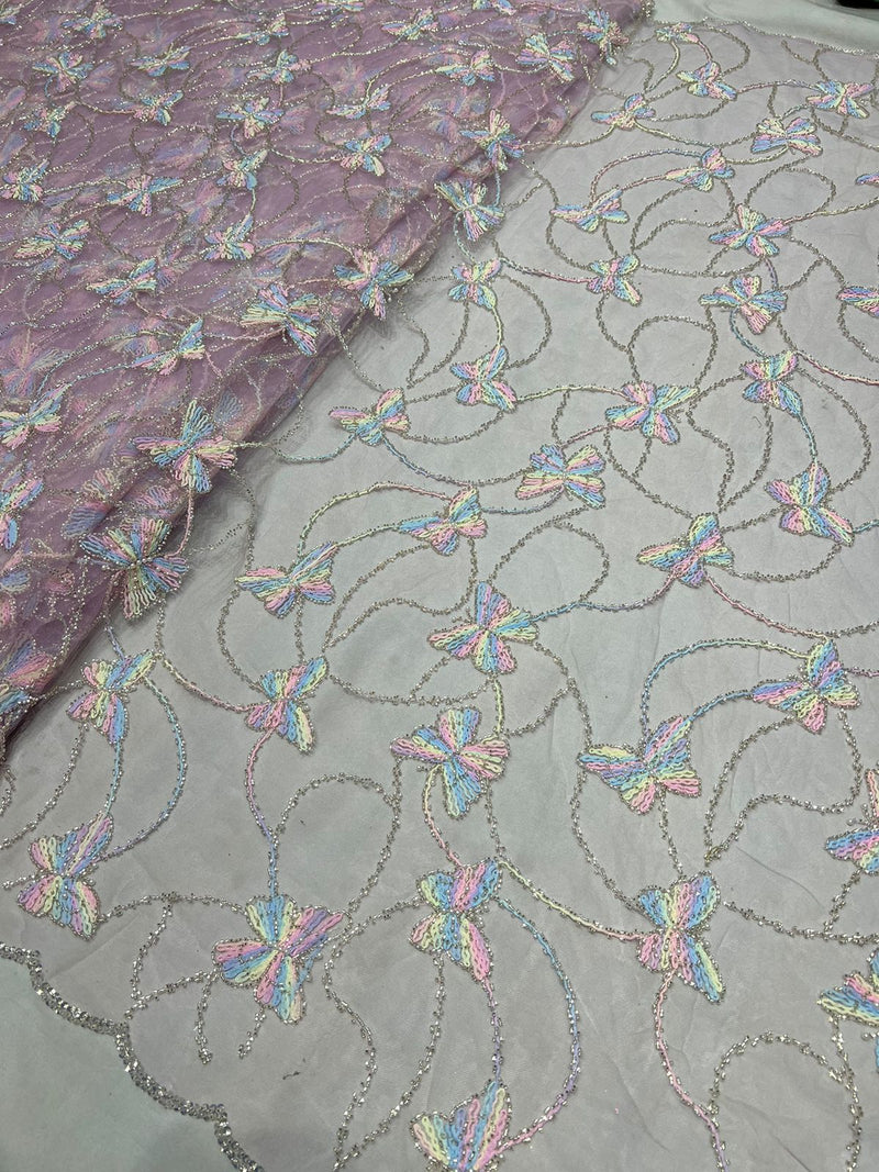 Multi thread embroidery fabric