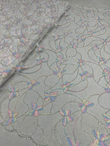 Multi thread embroidery fabric