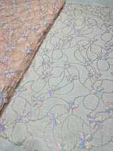 Multi thread embroidery fabric