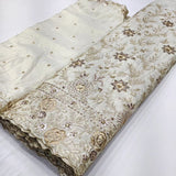 Tissue lehnga embroidery  fabric