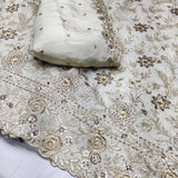 Tissue lehnga embroidery  fabric