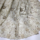 Tissue lehnga embroidery  fabric