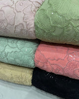 Heavy cutdana embroideryfabric