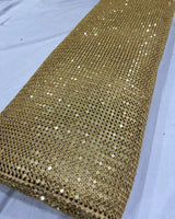 Gold sequin embroidered fabric