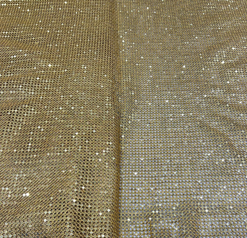 Gold sequin embroidered fabric