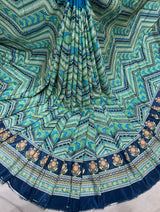 Pure Crepe Position print Embroidery