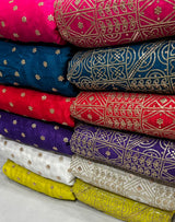 Pure chinon Jaal Embroidery