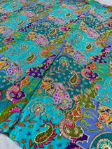 Pure Crepe Position Print Embroidery