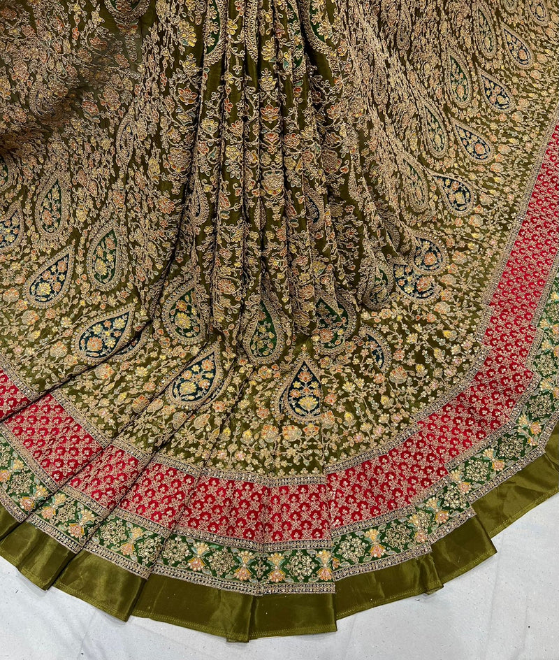crepe Multi coding embroidery