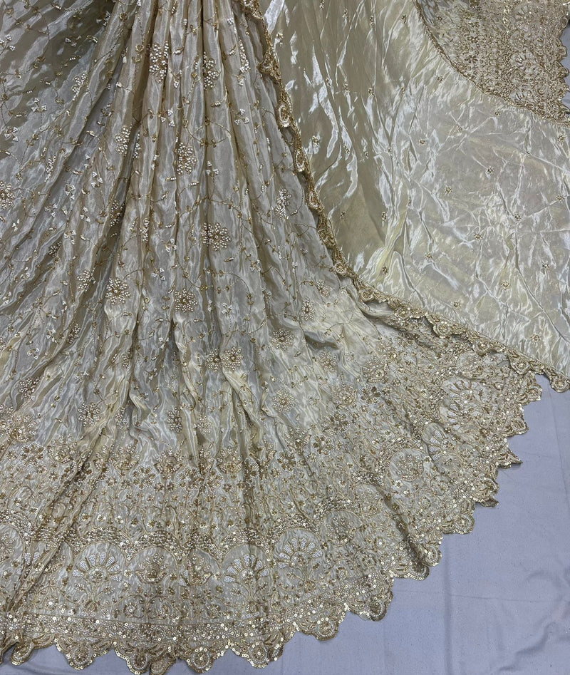 Tissue Cutdana Embroidery