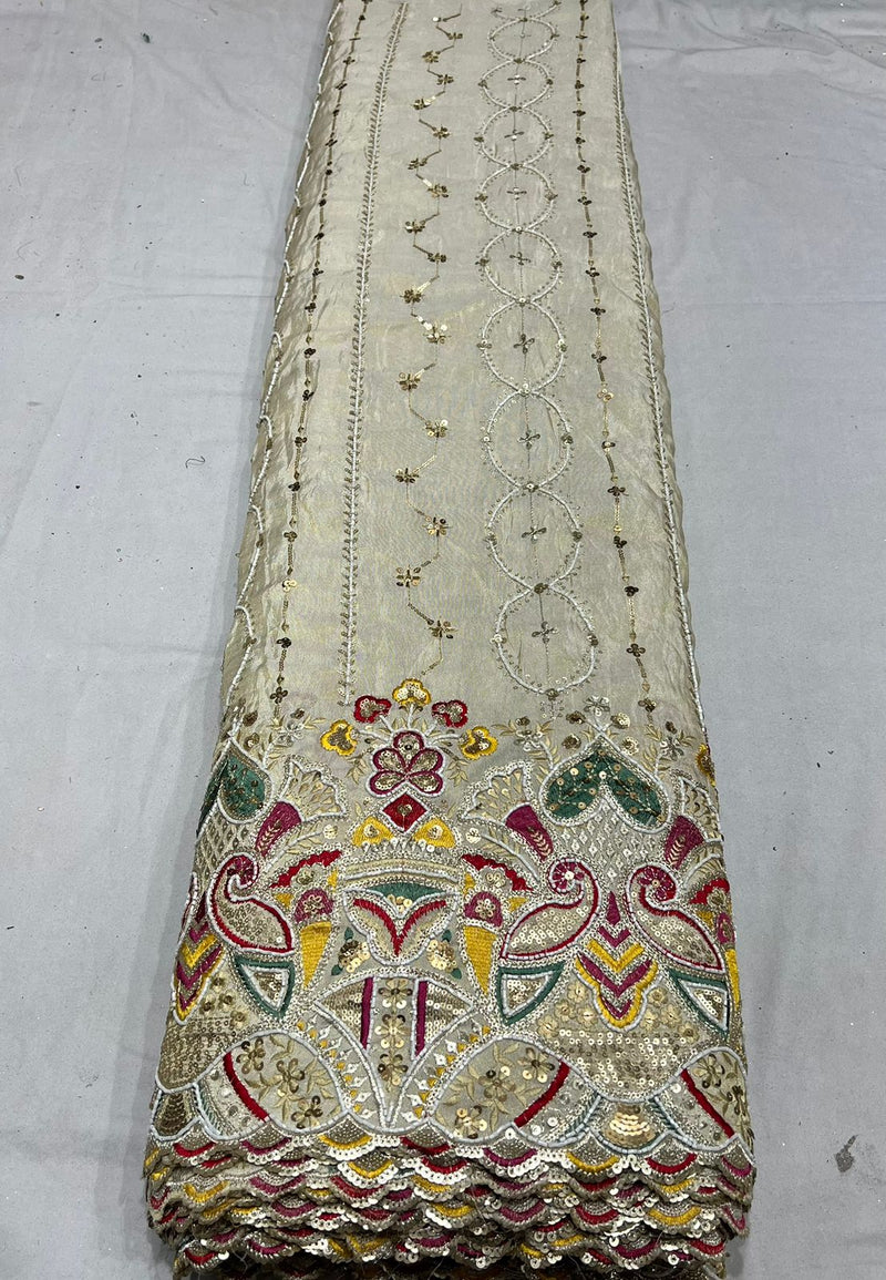 Tissue Cutdana Embroidery