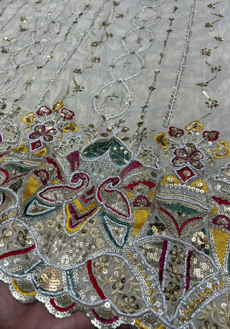 Tissue Cutdana Embroidery