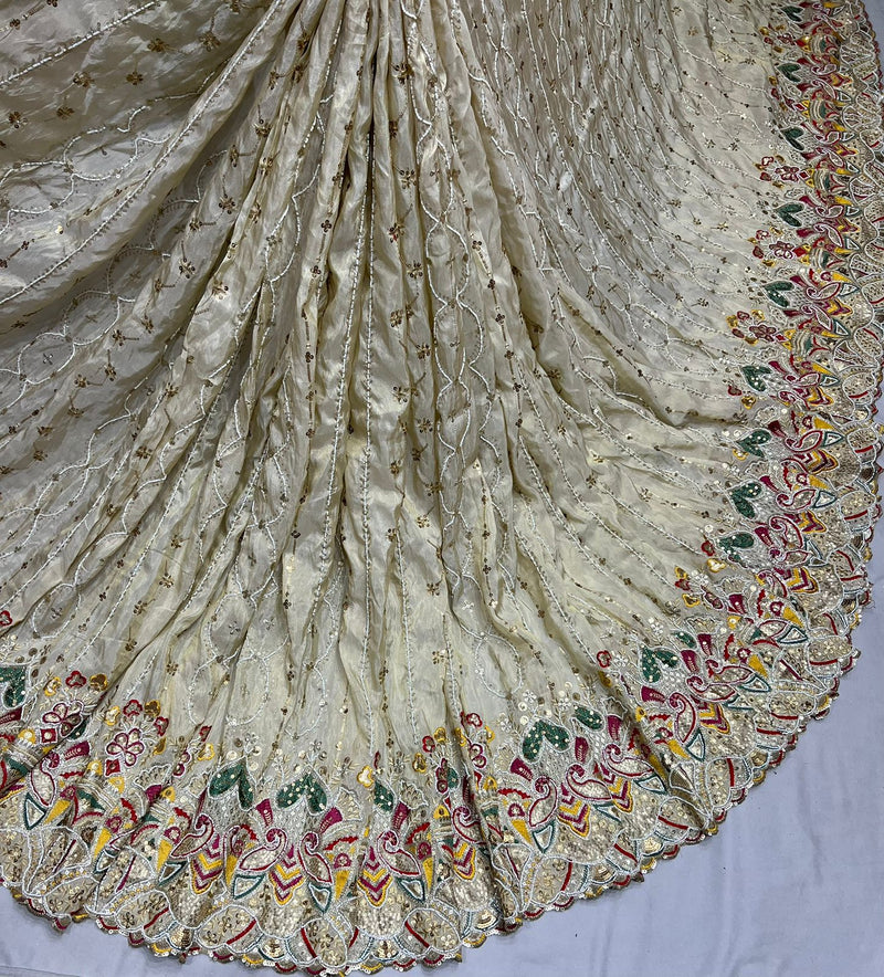 Tissue Cutdana Embroidery