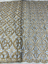 Gold zari cutwork