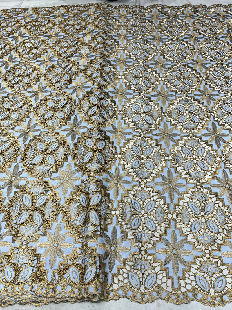 Gold zari cutwork