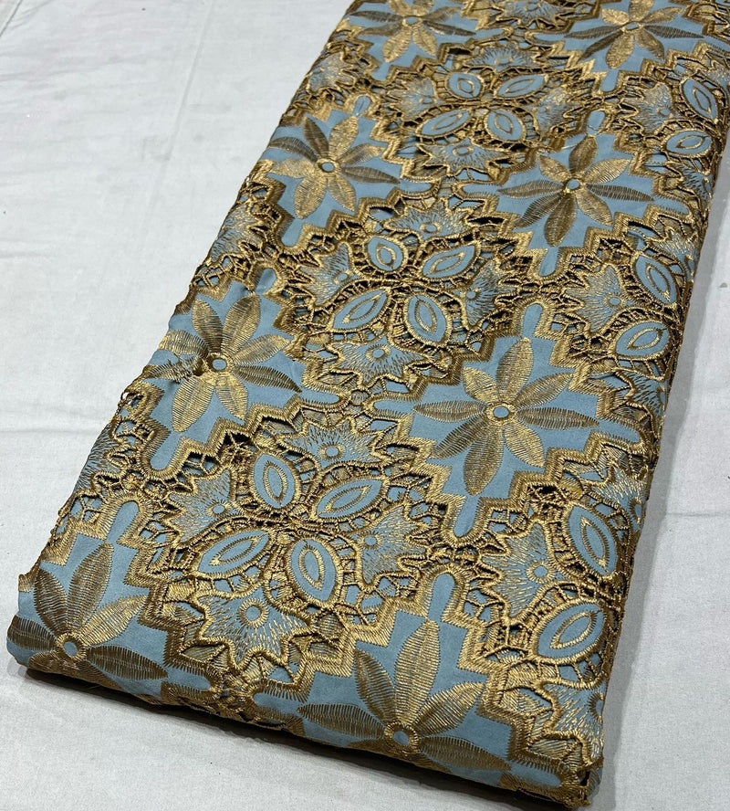 Gold zari cutwork