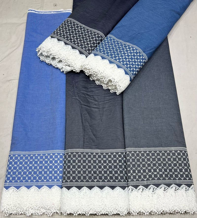 Denim Plazzo Cutowork
