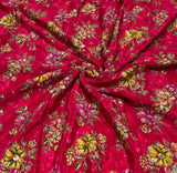 Pure crepe Position print embroidery