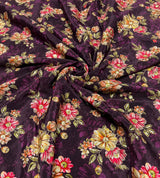 Pure crepe Position print embroidery